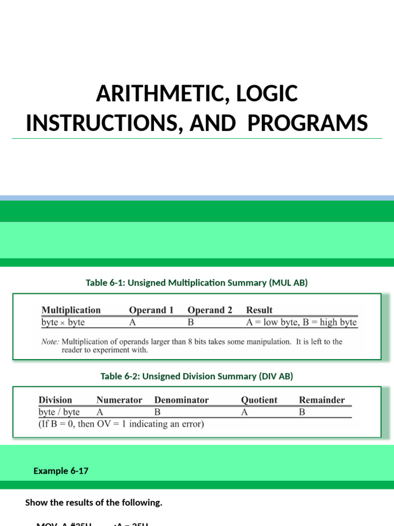 Unsigned Arithmetic Operations Guide | PDF