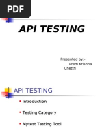 Api Testing: Presented By:-Prem Krishna Chettri