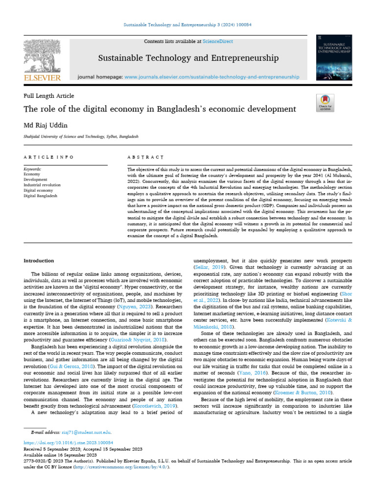 Digital Economy's Impact on Bangladesh's Growth | PDF | Artificial ...