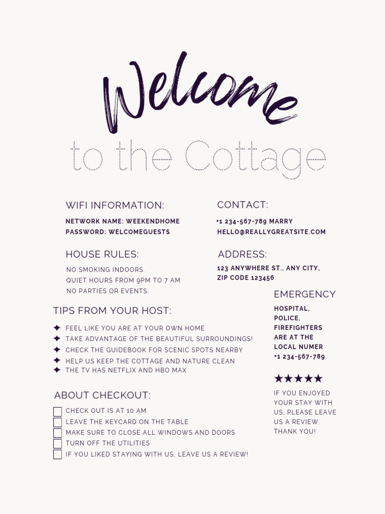 Airbnb Welcome Letter Template | PDF