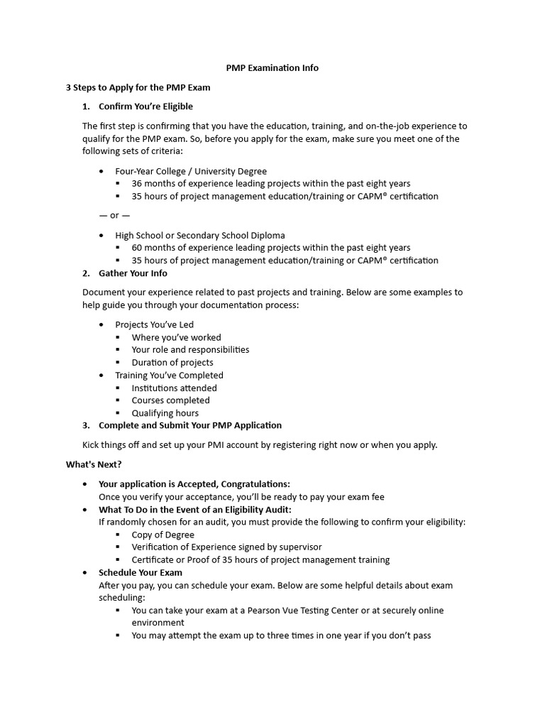 PMP Exam Application Guide 2023 | PDF