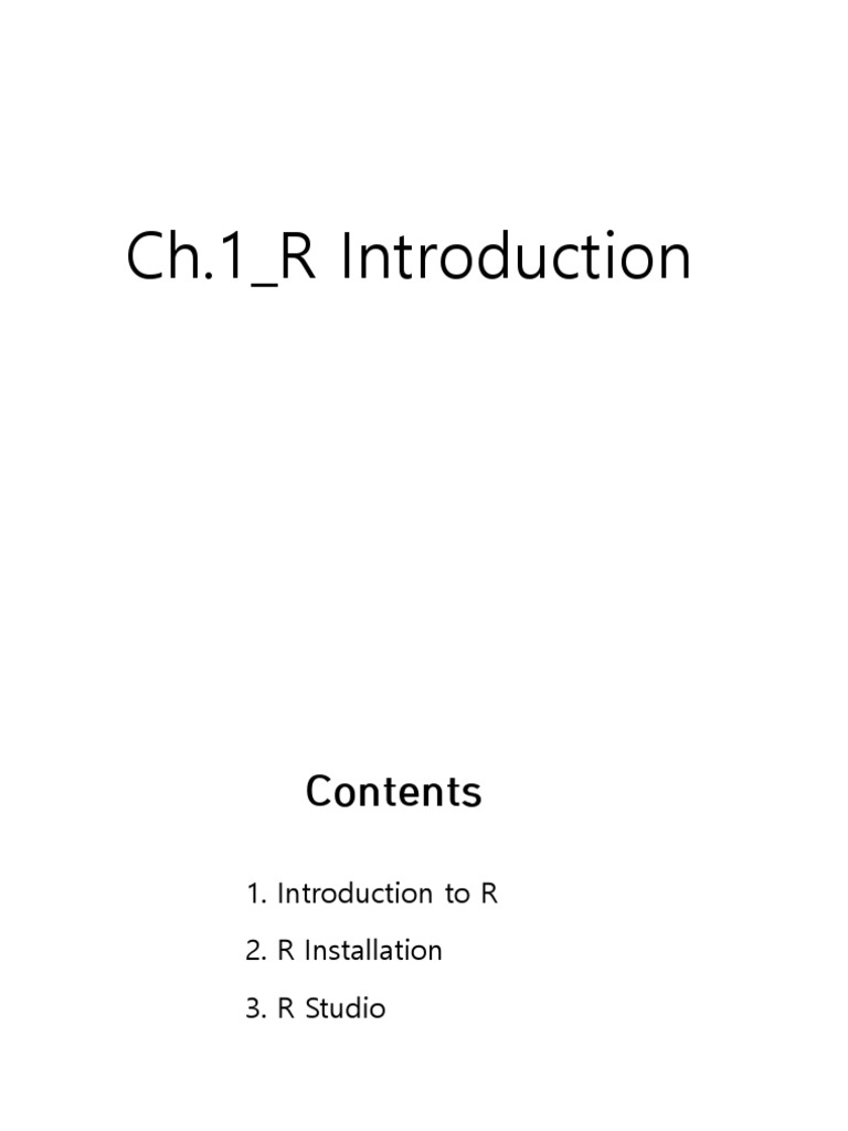 1.R Introduction | PDF