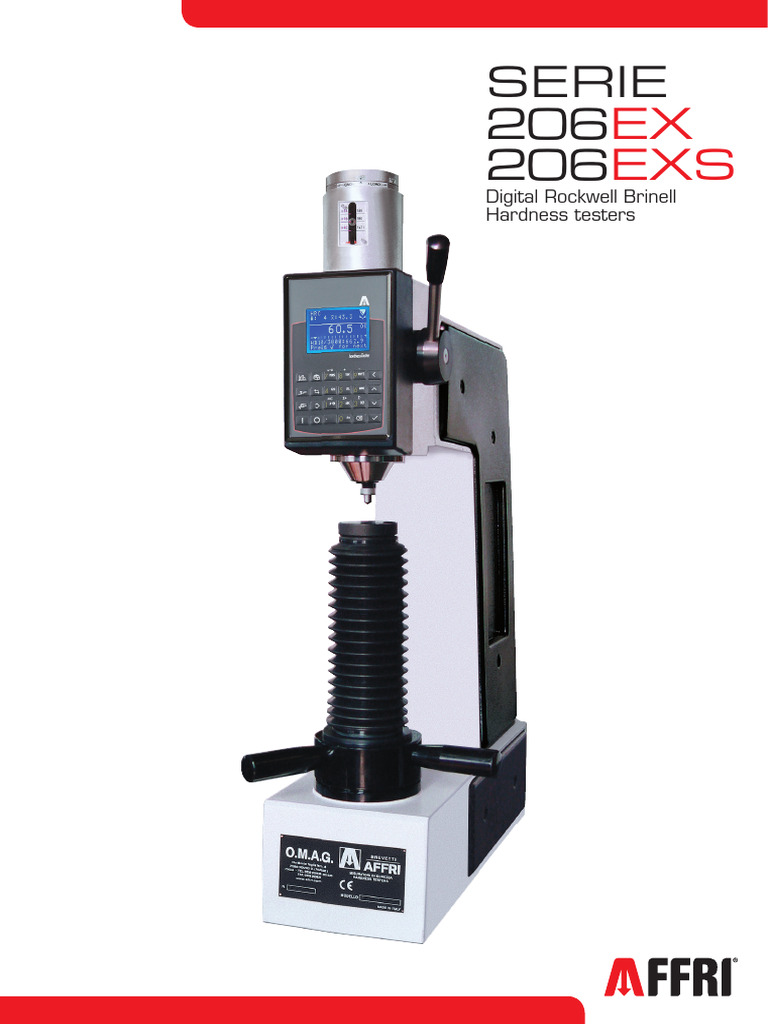 Affri 206EX/EXS Hardness Testers | PDF | Applied And Interdisciplinary ...