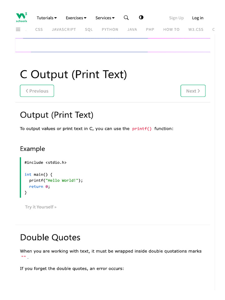 C Output (Print Text) | PDF