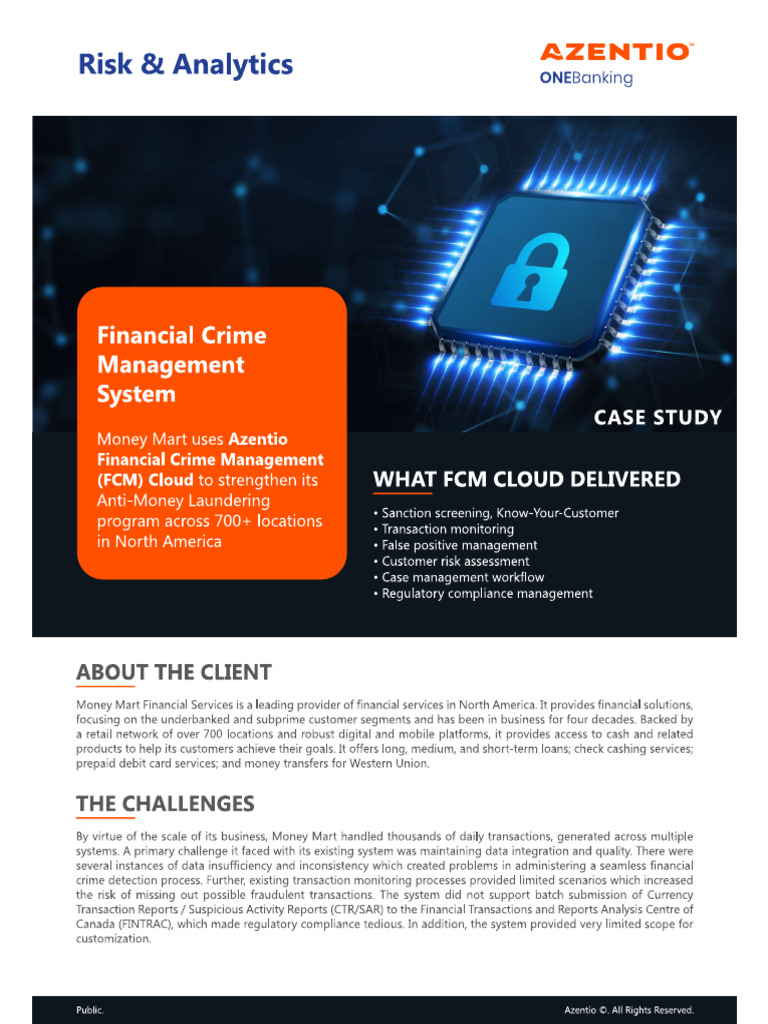 FCMS - Risk & Analytics | PDF