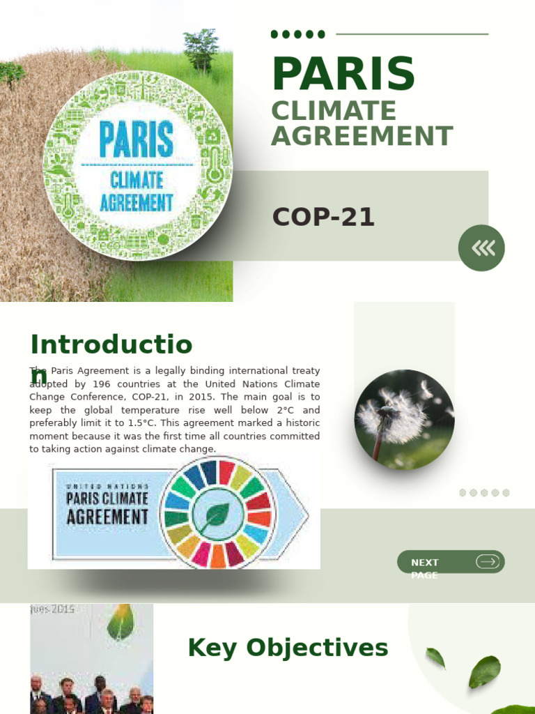Paris Agreement Overview and India’s Role | PDF | Natural Environment ...