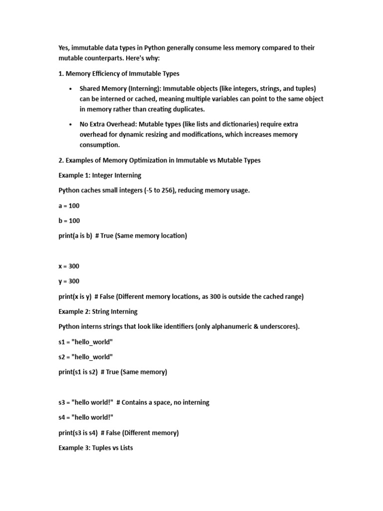 Do Immutable Datatypes Consumes Less Memory | PDF | String (Computer ...