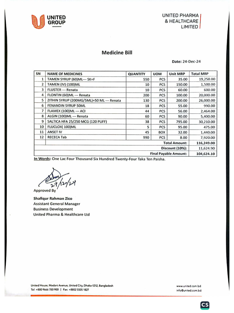 United - Healthcare - Bill (ZIKO BHAI) | PDF