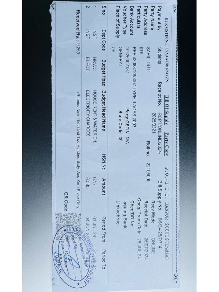Elec Receipt | PDF