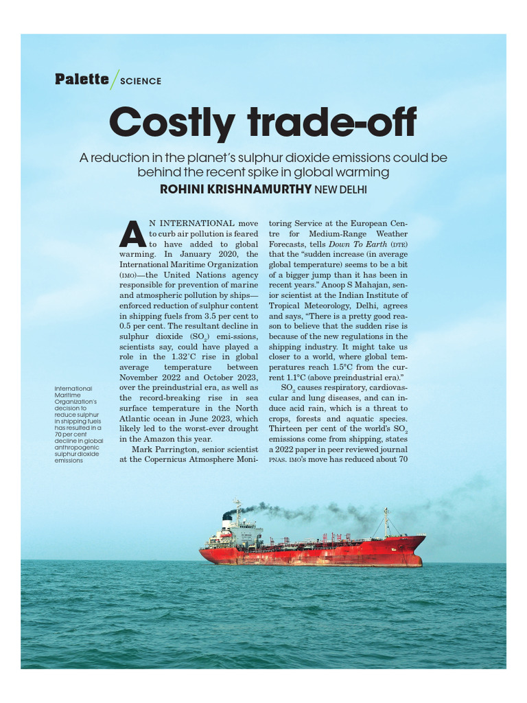 SO2 Emissions and Global Warming Trade-offs | PDF | Greenhouse Gas ...