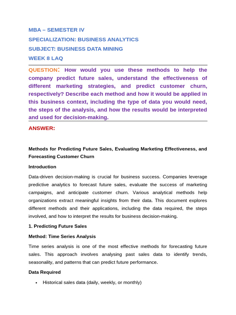 Predictive Analytics for Business Growth | PDF | Forecasting | Marketing