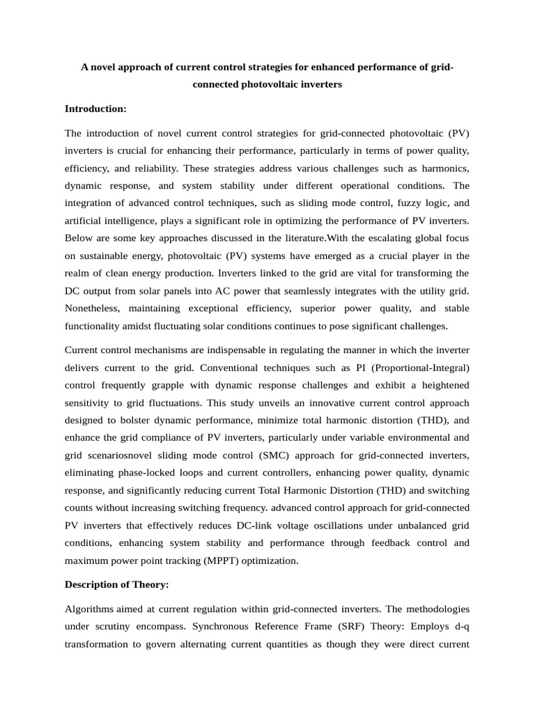 Innovative Control Strategies for PV Inverters | PDF | Power Inverter ...