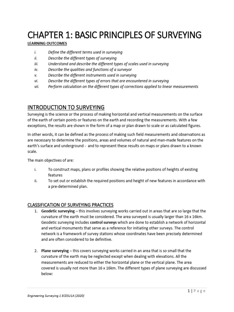 Principles of Error Management in Surveying | PDF | Surveying ...