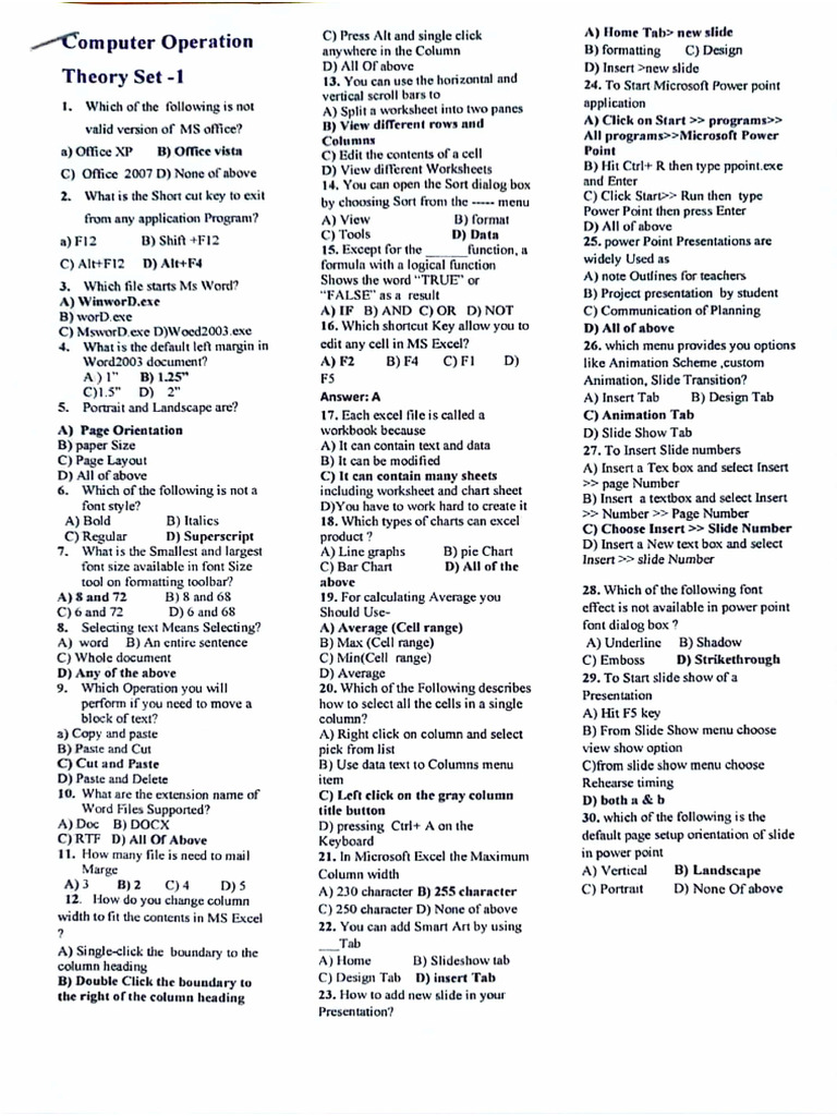Level-3 MCQ (Sat - 07) | PDF