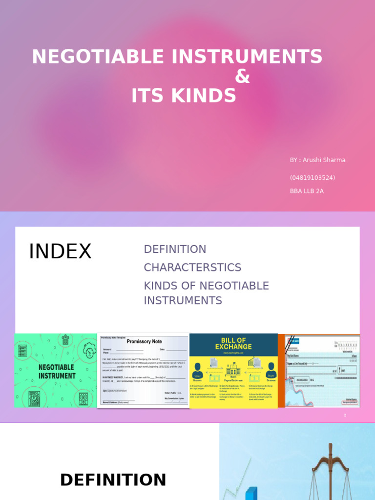 Types of Negotiable Instruments Explained | PDF | Negotiable Instrument ...