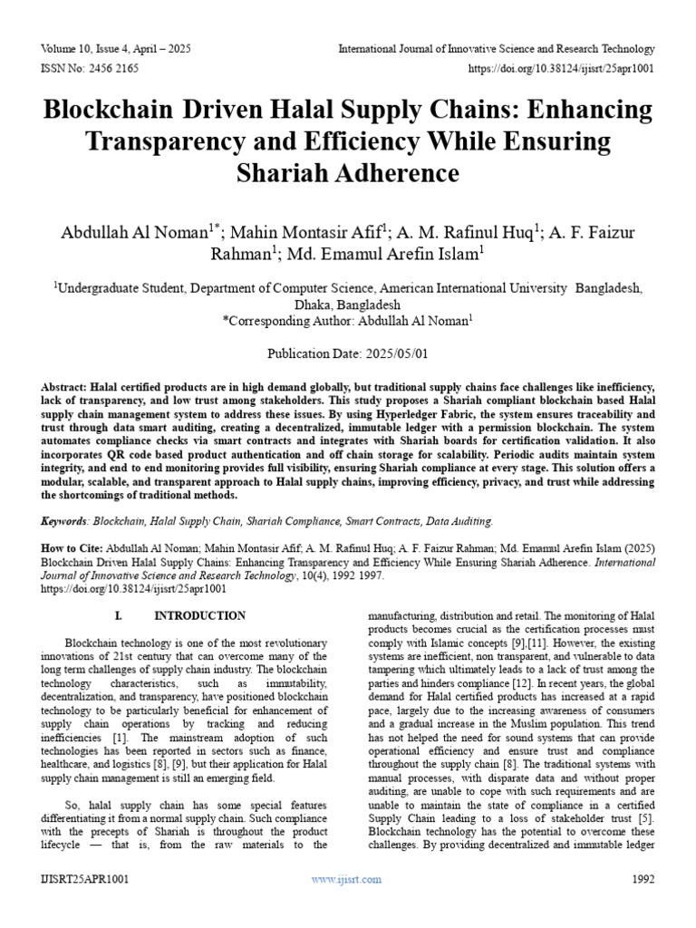Blockchain-Driven Halal Supply Chains: Enhancing Transparency and ...