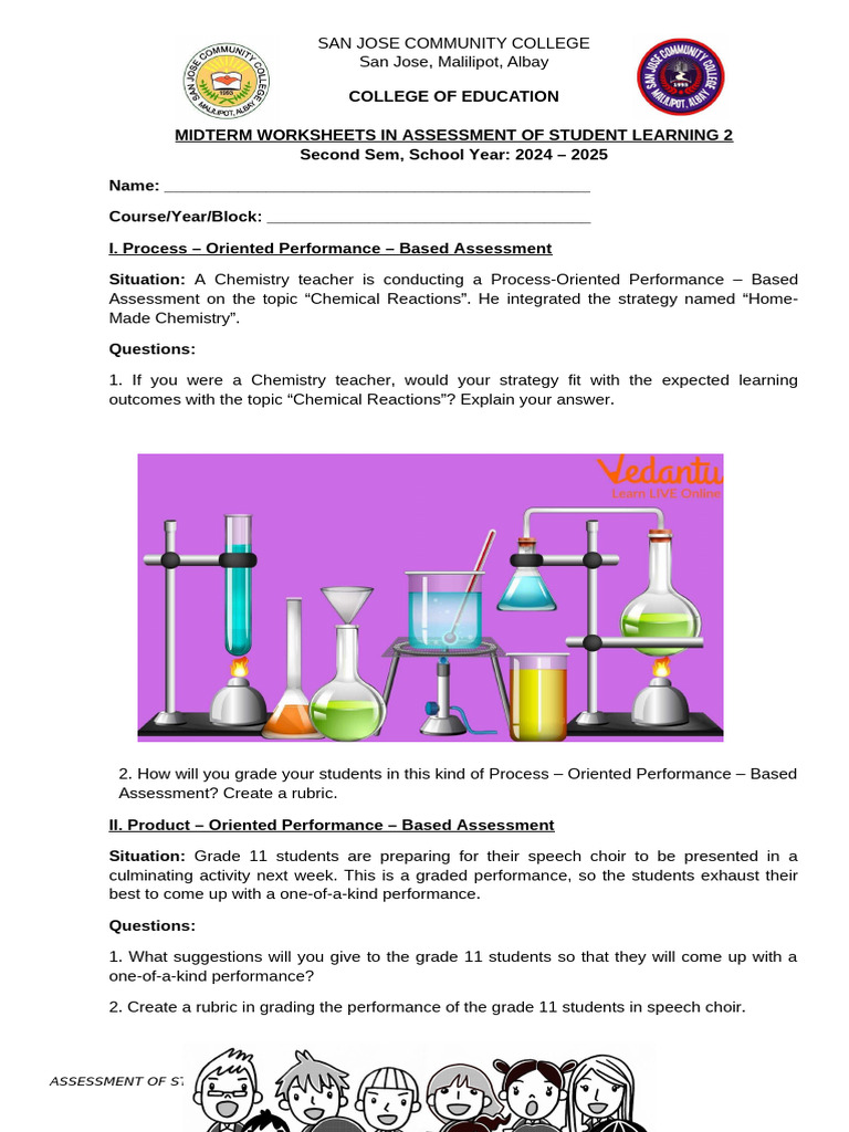 Midterm Worksheets in Assessment of Student Learning 2 Bsed | PDF