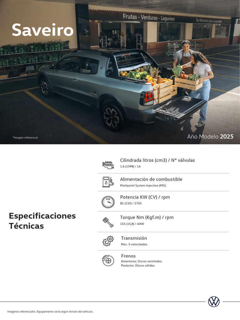 Ficha Técnica Saveiro Robust 2025 | PDF | Sistema de freno antibloqueo ...