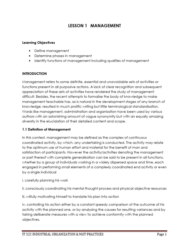 Management Principles and Practices Overview | PDF | Motivation ...