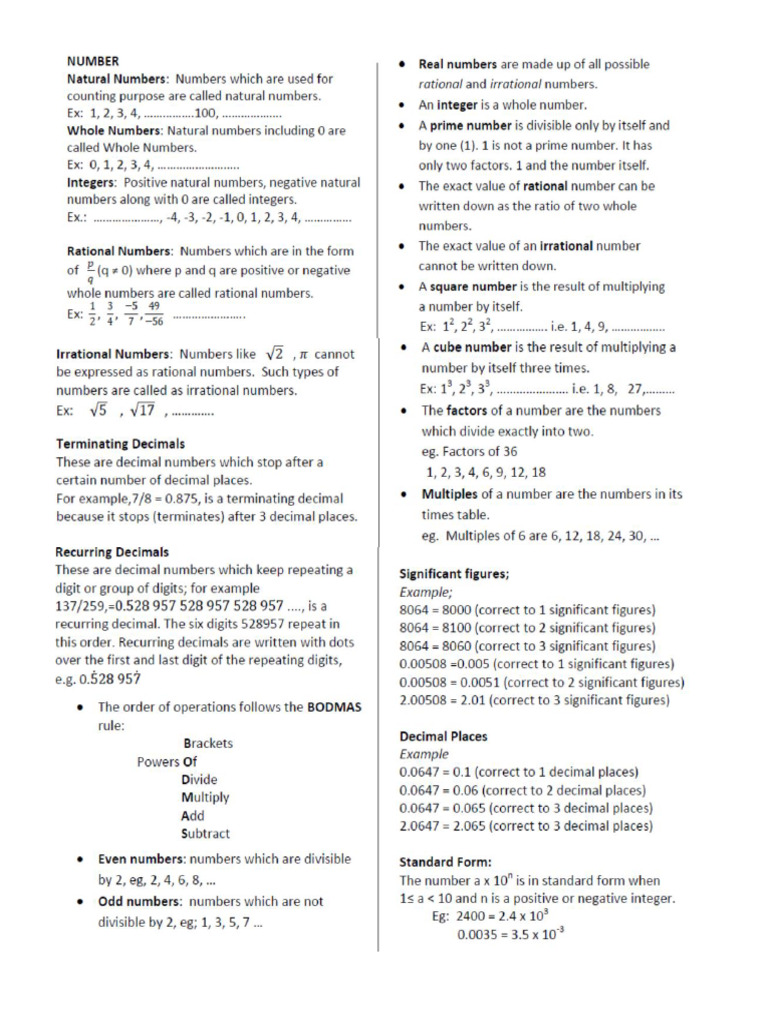 Formula+Keynotes-Year 11 | PDF