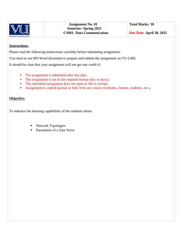 CS601 Assignment 1 Guidelines 2025 | PDF