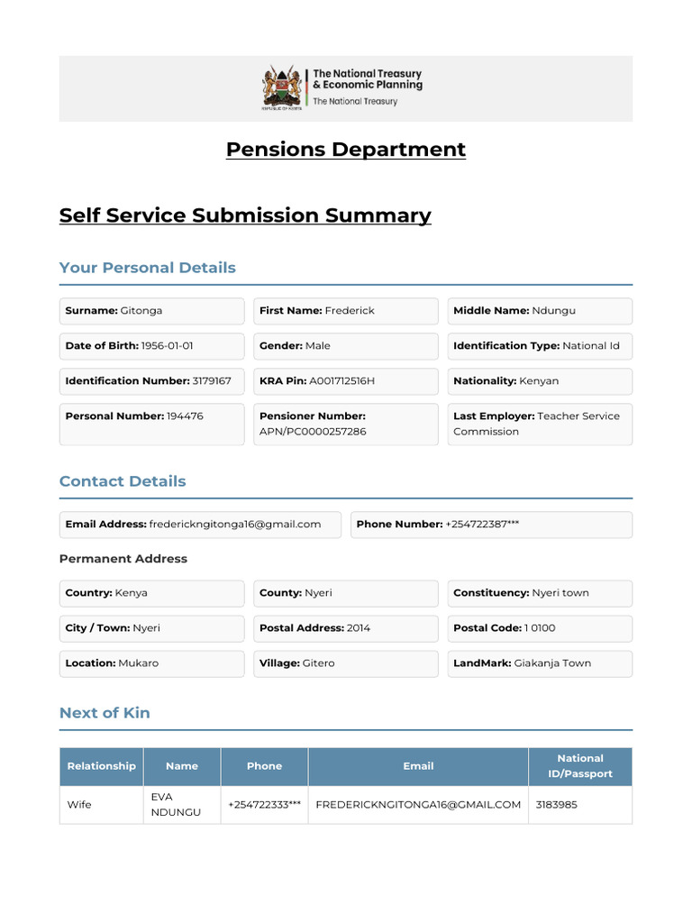 Pension Self Registration Submission | PDF | Pension