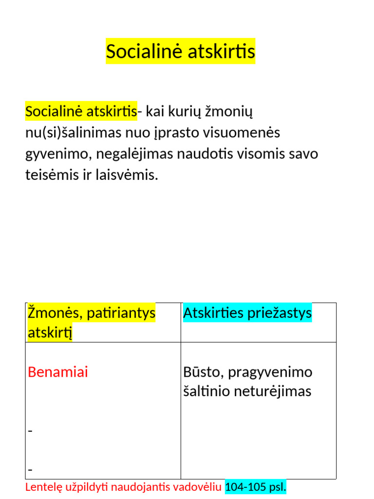 Socialine Atskirtis | PDF