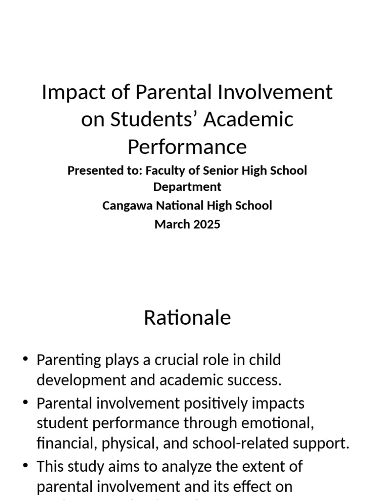 Final Parental Involvement Research Presentation | PDF | Survey ...