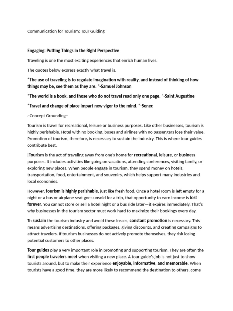 Communication For Tourism Pdf Tourism Bus