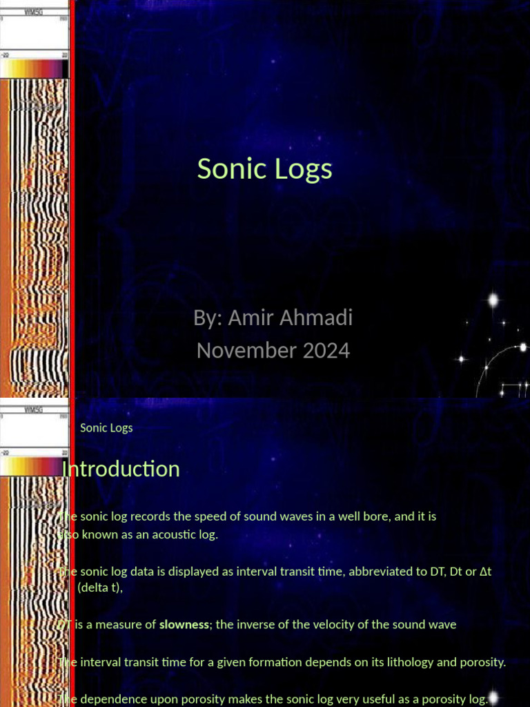 Understanding Sonic Logs in Well Logging | PDF | Waves | Motion (Physics)