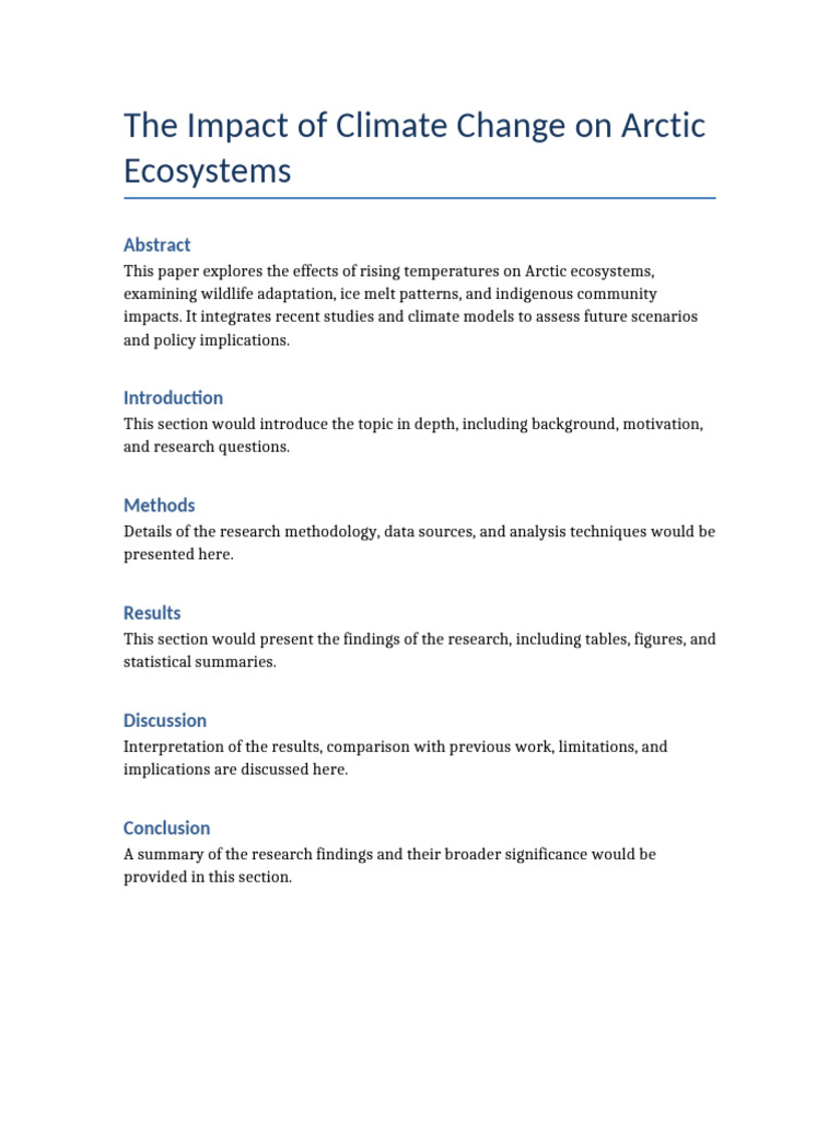 Climate Change Effects on Arctic Ecosystems | PDF