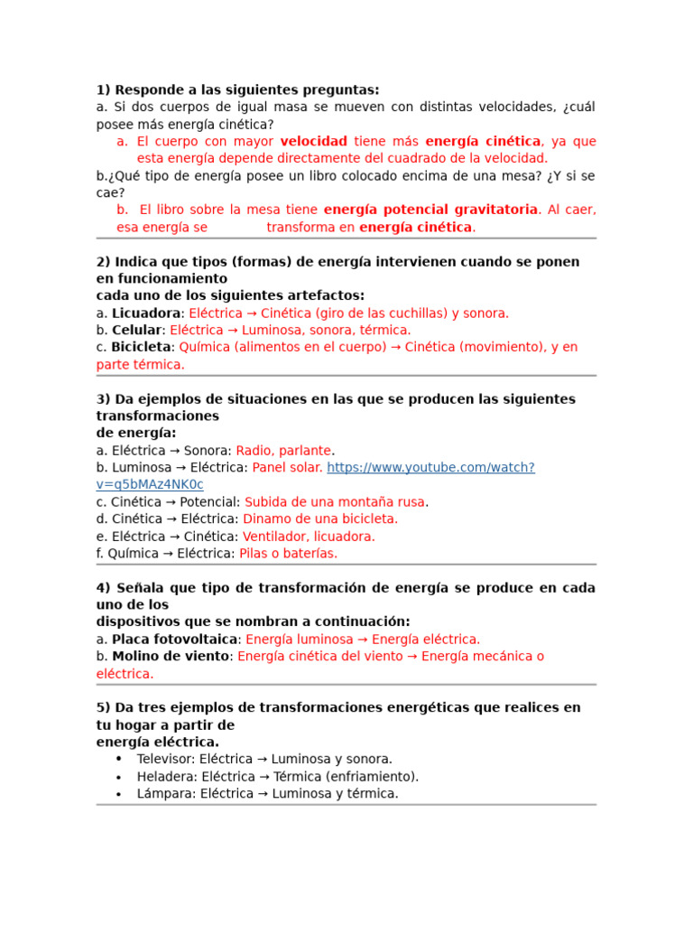 Energía en objetos en reposo y movimiento | PDF | Ingenieria Eléctrica ...