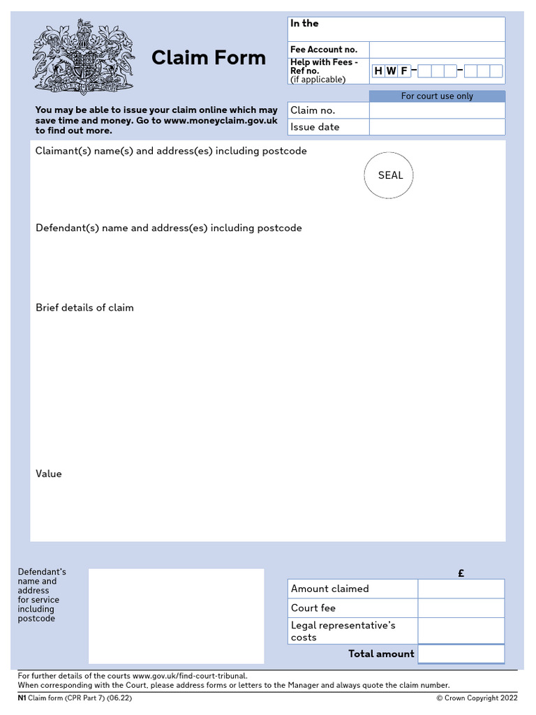 2023 DRFT SGS 3 Completed Claim Form | PDF | Damages | Justice