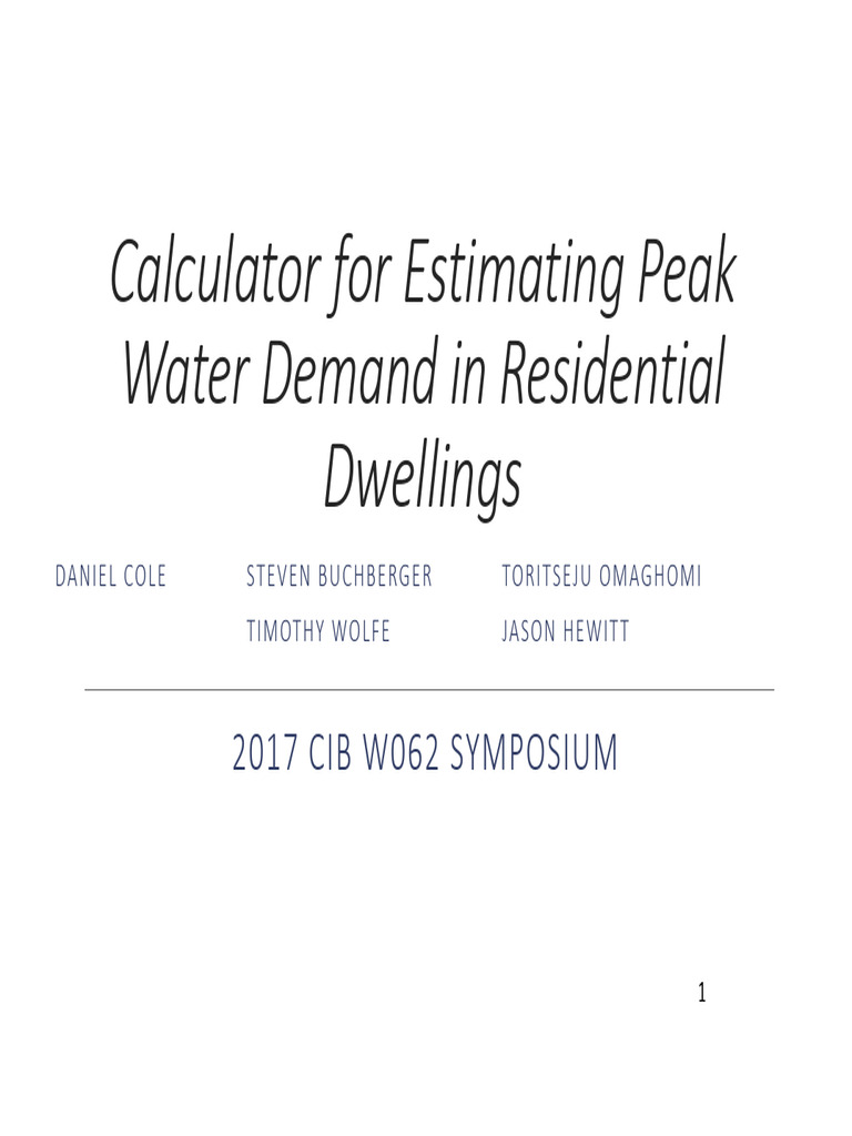Peak Water Demand Calculator Guide | PDF | Probability Theory ...