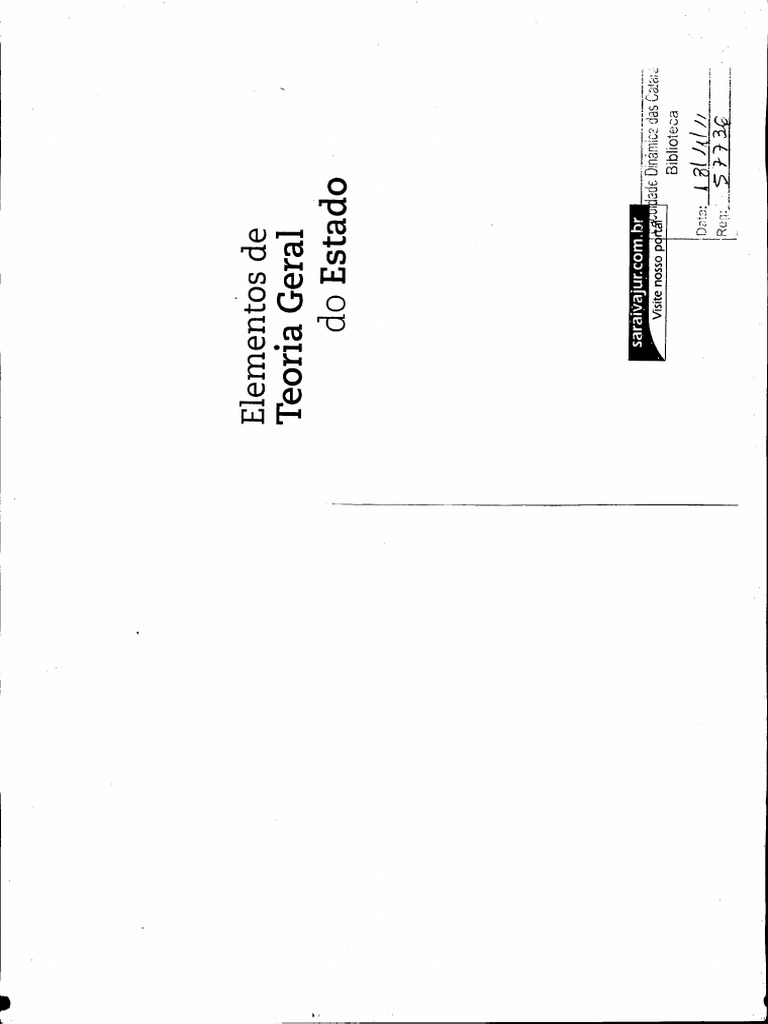 Livro. Elementos de Teoria Geral Do Estado. Dallari | PDF
