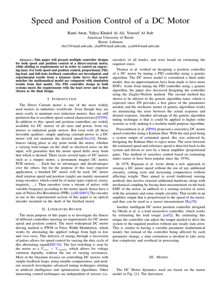 DC Motor Controller Report | PDF | Electric Motor | Manufactured Goods