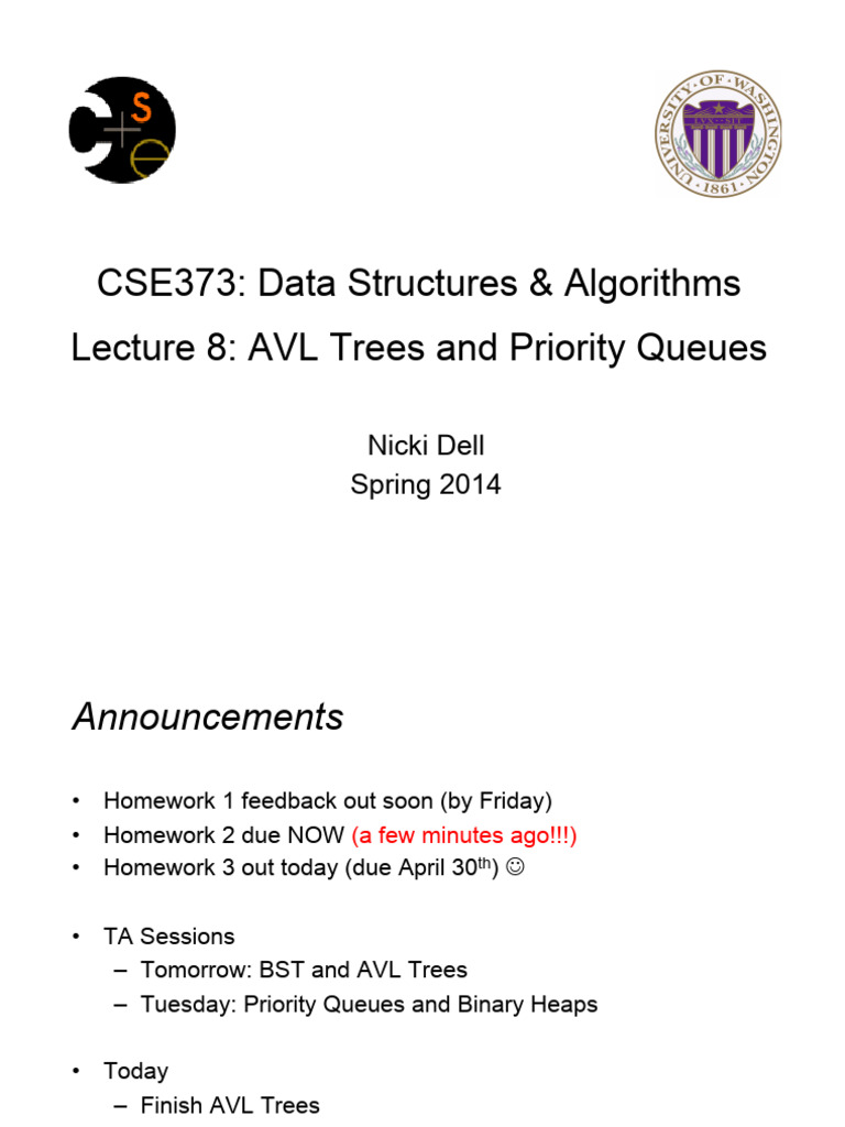 AVL Trees and Priority Queues Overview | PDF | Algorithms And Data ...