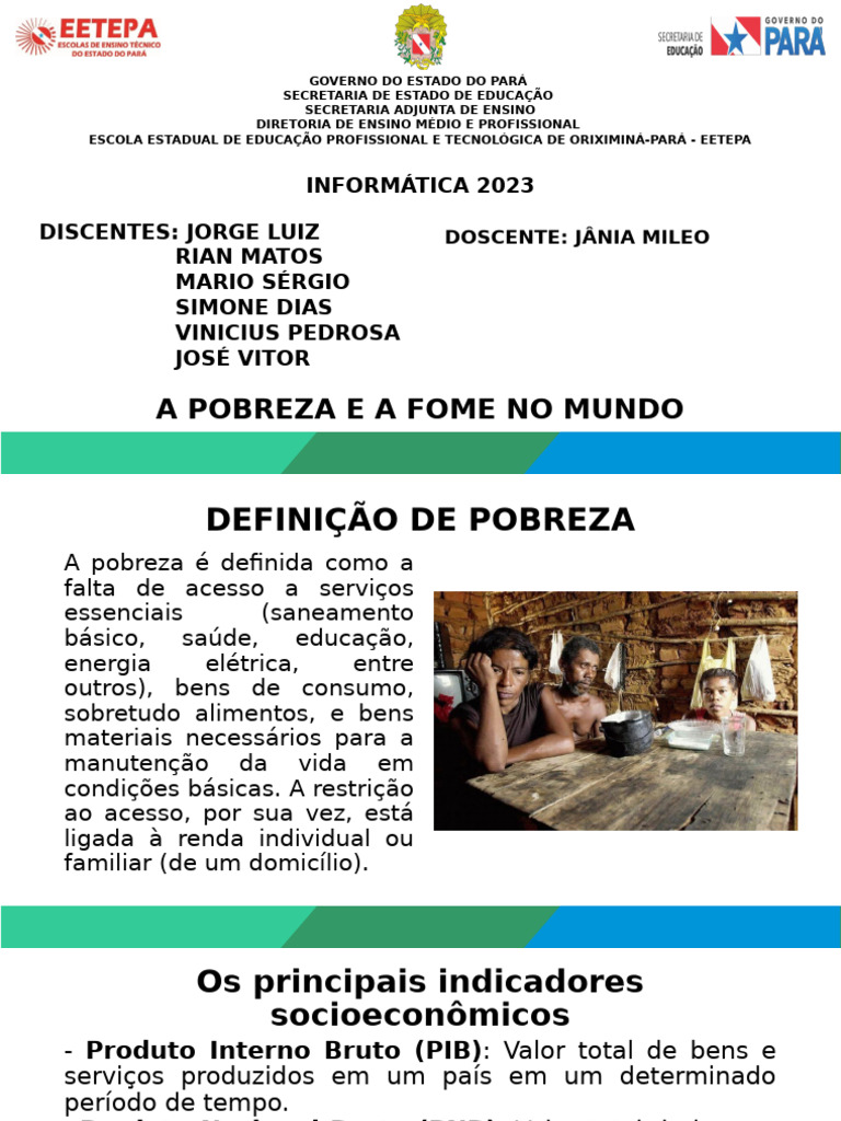 A fome e a pobreza no mundo | PDF | Índice de desenvolvimento humano ...