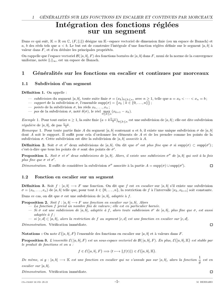 Fonctions Régles et Continuïté | PDF | Inégalité (mathématiques) | Intégral