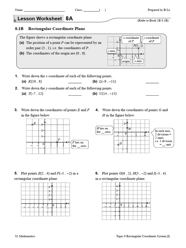 Rectangular Coordinate System Worksheet | PDF | Geometry | Euclidean ...