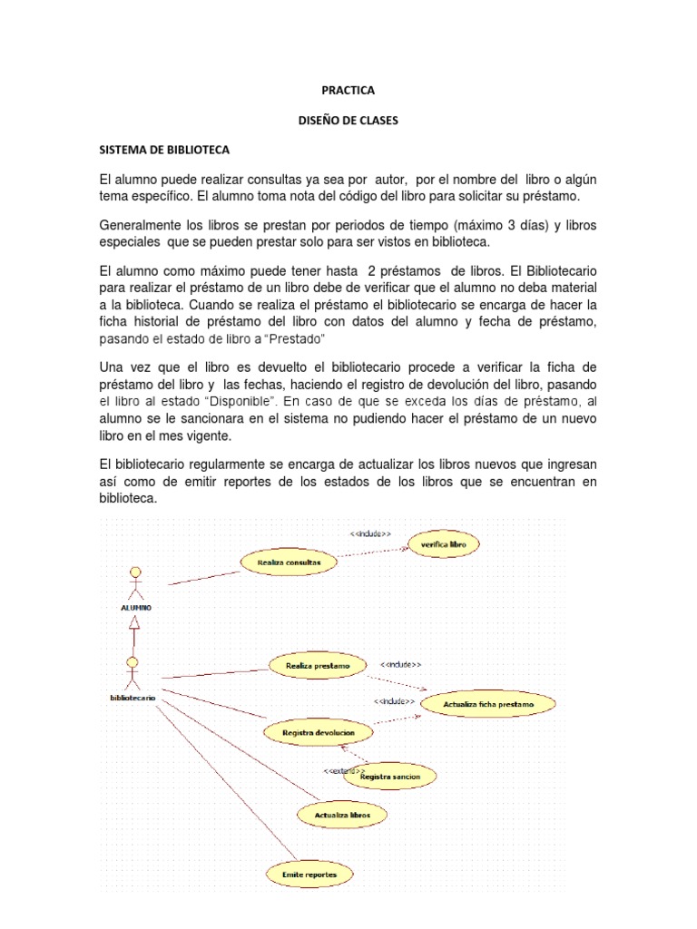 Diseño de Clases para Sistema de Biblioteca | PDF