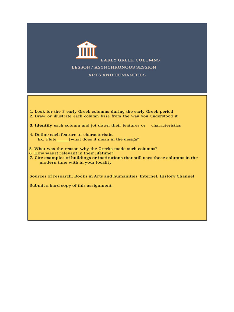 Early Greek Columns: Features and Relevance | PDF