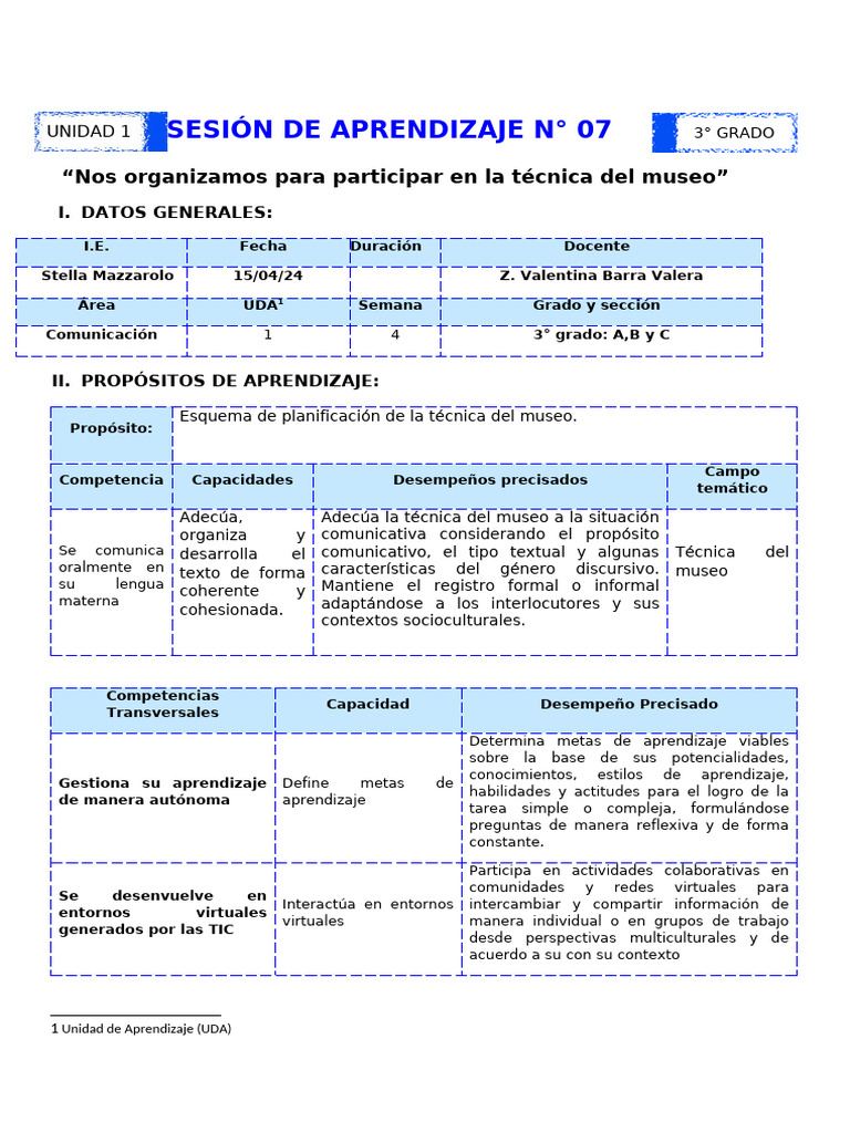 Planificación Técnica del Museo en Aula | PDF | Aprendizaje | Enseñando