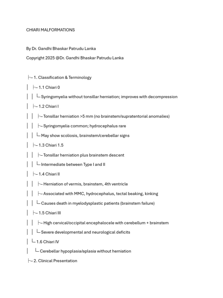 Types of Chiari Malformations Explained | PDF | Medical Specialties ...
