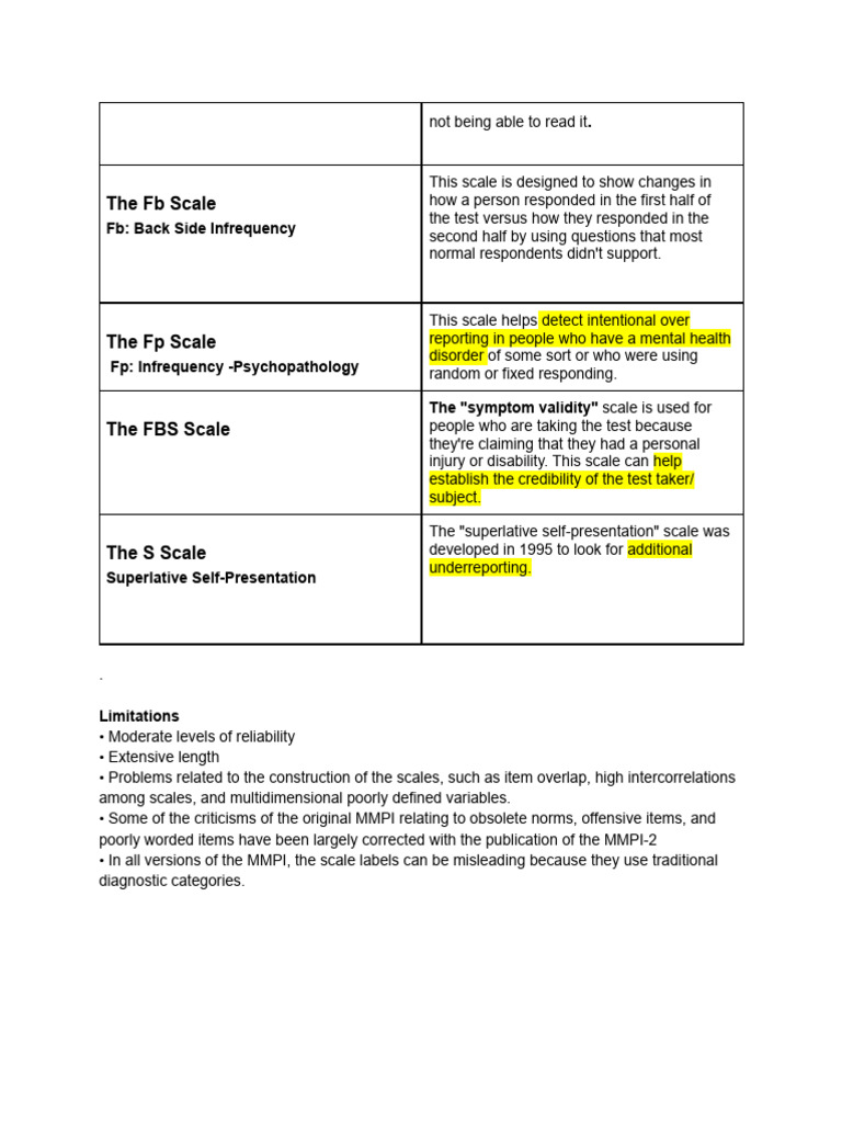 MMPI notes-5 | PDF