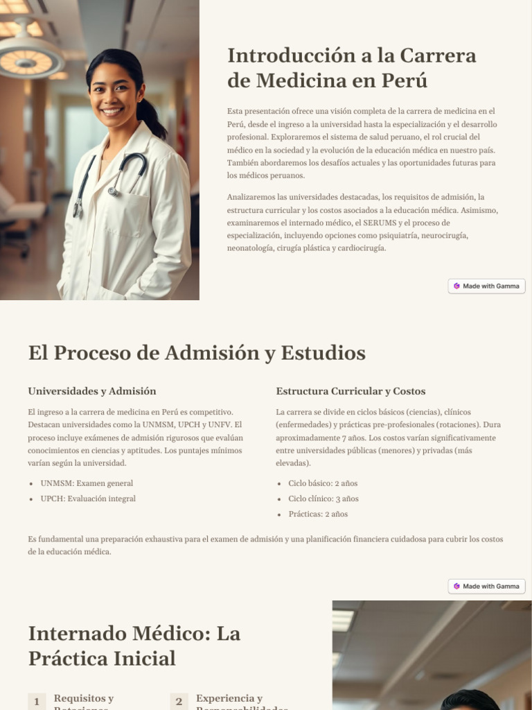 Duración de la Carrera de Medicina en Perú | PDF | Medicina | Educación ...