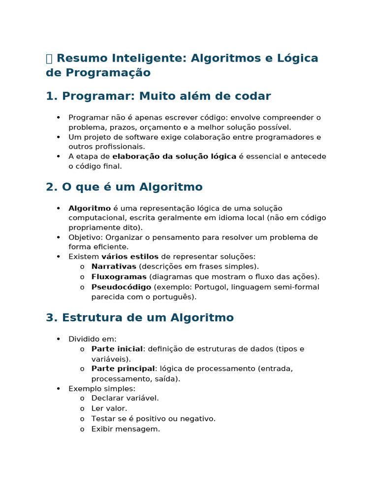 Algoritmos e Lógica de Programação | PDF | Linguagem de programação ...