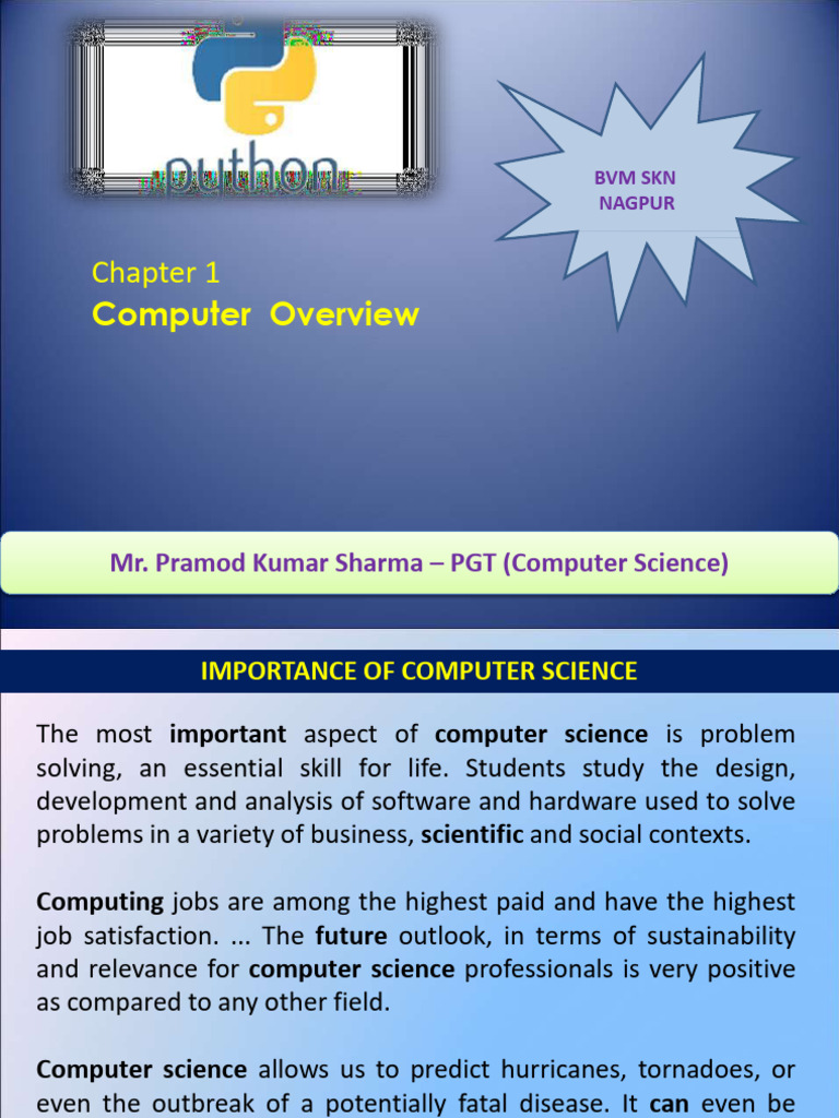 Computer Science Overview for XI Students | PDF | Computer Data Storage ...