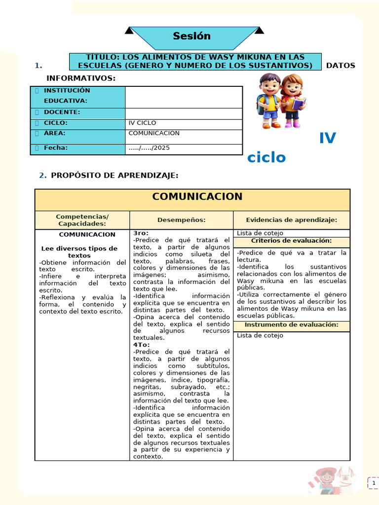 Alimentos de Wasy Mikuna en Escuelas | PDF | Alimentos | Nutrición