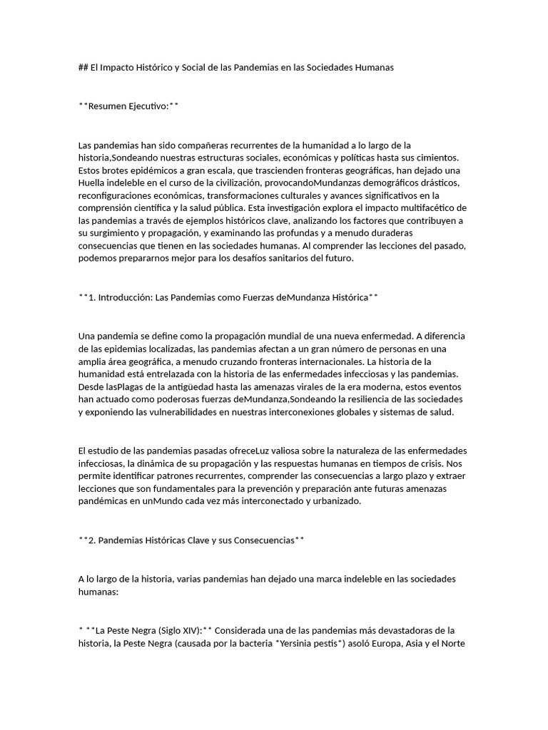 Impacto de Pandemias en la Historia Social | PDF | Influenza | Pandemia